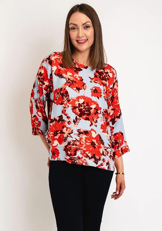 Masai Becca Floral Print Blouse, Orange