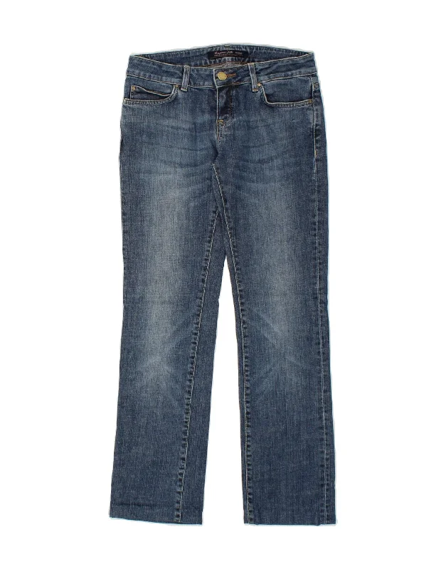 MASSIMO DUTTI Womens Straight Jeans W27 L29 Blue Cotton Stylish High-Waist Jeans