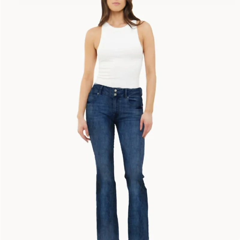 Mid Rise Wide Leg Jeans In Current Comfortable Full-Length Denim Jeans