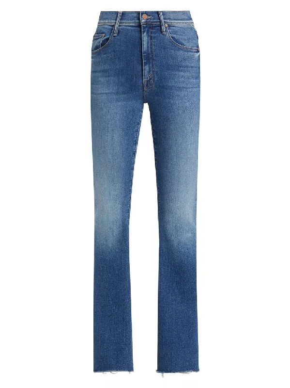 MOTHER Women's The Cruiser Sneak Fray Jeans, Hike Hike Baby Cozy Relaxed Fit Jeans