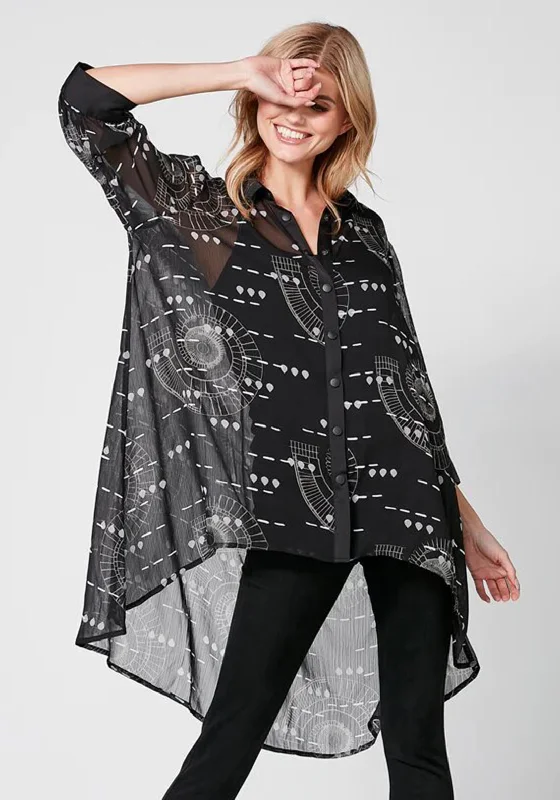 Nu Denmark Tess Tunic Print Blouse, Black