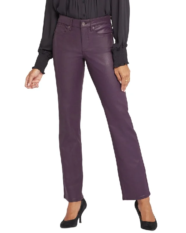 NYDJ Marilyn Eggplant Coated Straight Jean