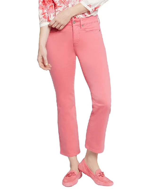 NYDJ Petite Marilyn Pink Punch Straight Leg Jean Trendy Paperbag Waist Jeans