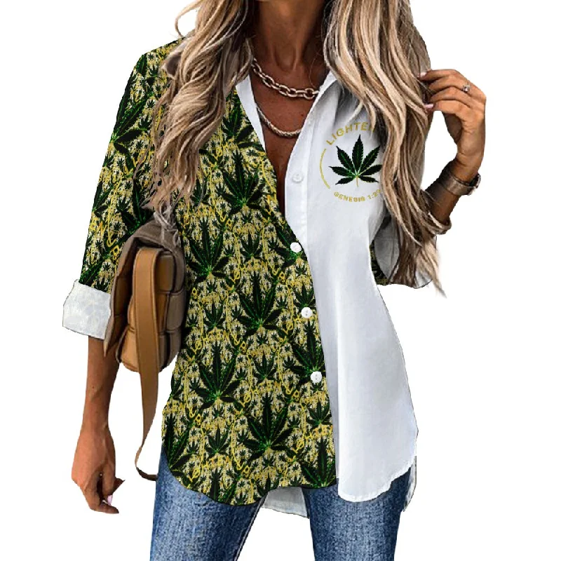 Outspoken Designs 02 "Lighten Up" Designer Irregular Hem Button Up Long Sleeve Blouse (White/Black) Satin Long Blouse Outspoken Designs 02 "Lighten Up" Designer Irregular Hem Button Up Long Sleeve Blouse (White/Black) Satin Long Blouse