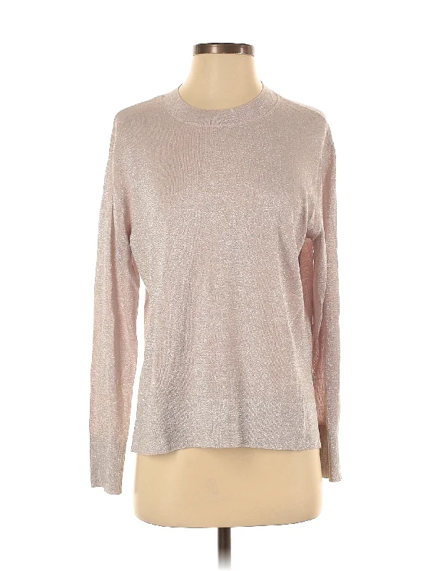 Pullover Sweater Solid Print Embellished