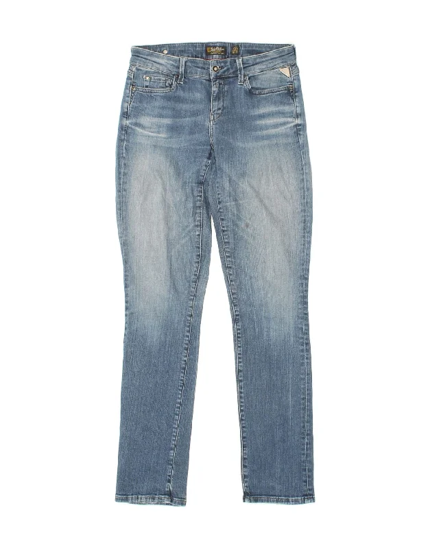 REPLAY Womens Slim Jeans W30 L33 Blue Comfortable Straight-Legged Denim