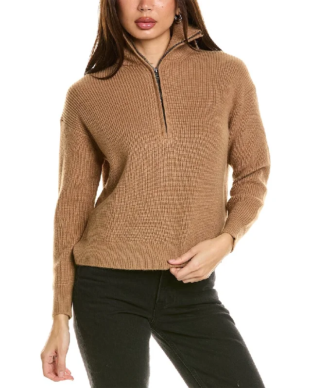 SERENETTE 1/2-Zip Funnel Sweater Houndstooth Herringbone Solid