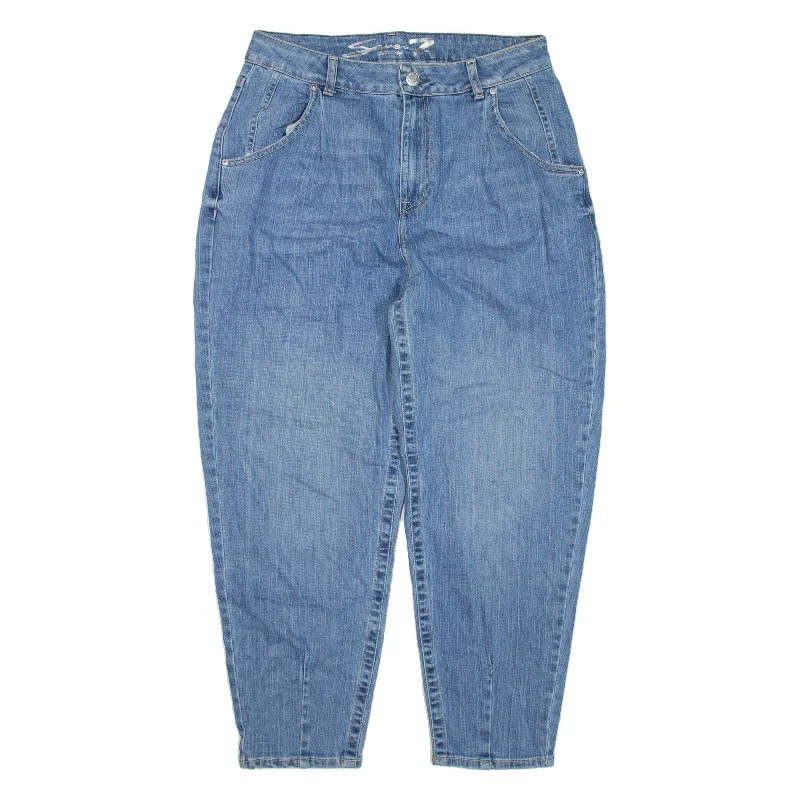 SEVEN7 Jeans Blue Denim Relaxed Tapered Womens W31 L26 Stylish Shredded Denim Jeans