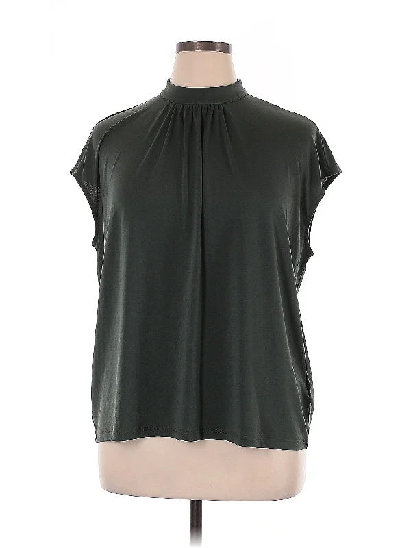 Short Sleeve Blouse Ruched Sleeve Blouse