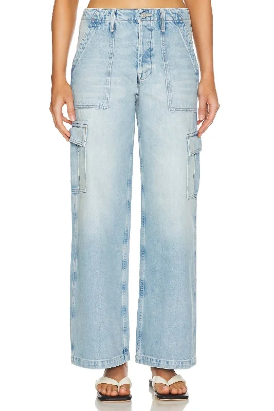 Spinner Cargo Nerdy Jean In Let's Bounce Comfortable Dark Wash Jeans