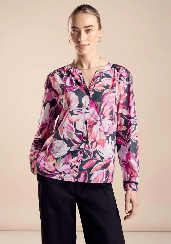 Street One Floral Blouse, Magnolia Pink Slim Fit Blouse