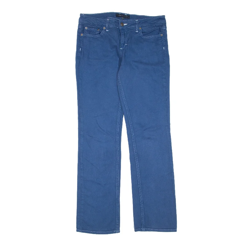 TOMMY HILFIGER Jeans Blue Denim Slim Straight Womens W29 L30 Chic Double Waistband Jeans