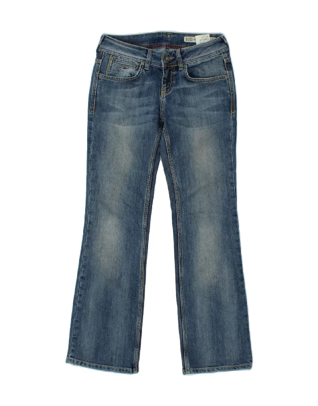 TOMMY HILFIGER Womens Rhonda Bootcut Jeans W27 L30 Blue Cotton Chic Rolled Cuff Denim Jeans TOMMY HILFIGER Womens Rhonda Bootcut Jeans W27 L30 Blue Cotton Chic Rolled Cuff Denim Jeans