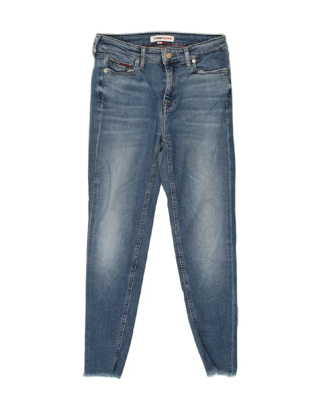 TOMMY HILFIGER Womens Skinny Jeans W27 L24 Blue Cotton Classic Black Denim Jeans