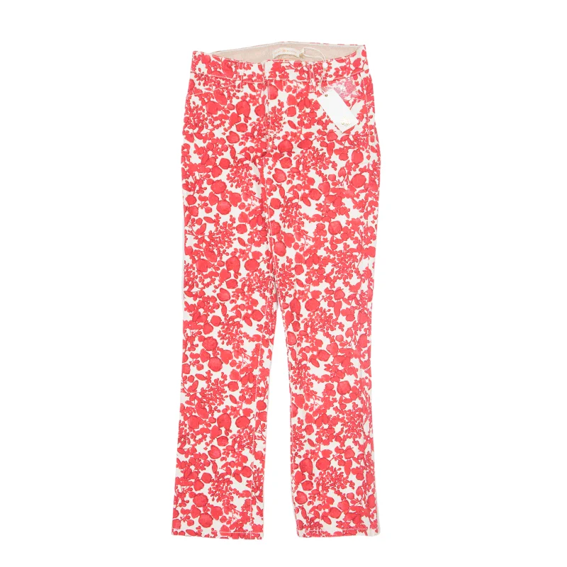 TORY BURCH Floral Design Jeans Cream Denim Regular Bootcut Womens W23 L28 Stylish Cargo Style Jeans TORY BURCH Floral Design Jeans Cream Denim Regular Bootcut Womens W23 L28 Stylish Cargo Style Jeans