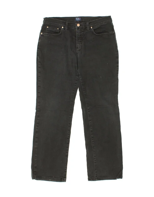 TRUSSARDI Womens Straight Jeans W30 L28 Black Cotton