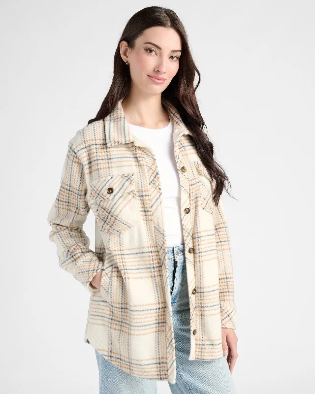 Tullis Polar Fleece Shacket Sleeveless Chiffon Blouse