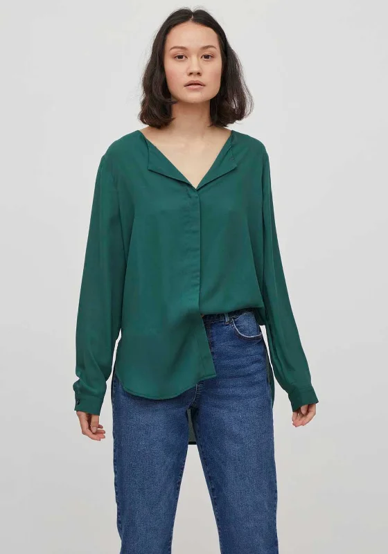 Vila Lucy Lightweight Blouse, Pineneedle Elegant Silk Blouse