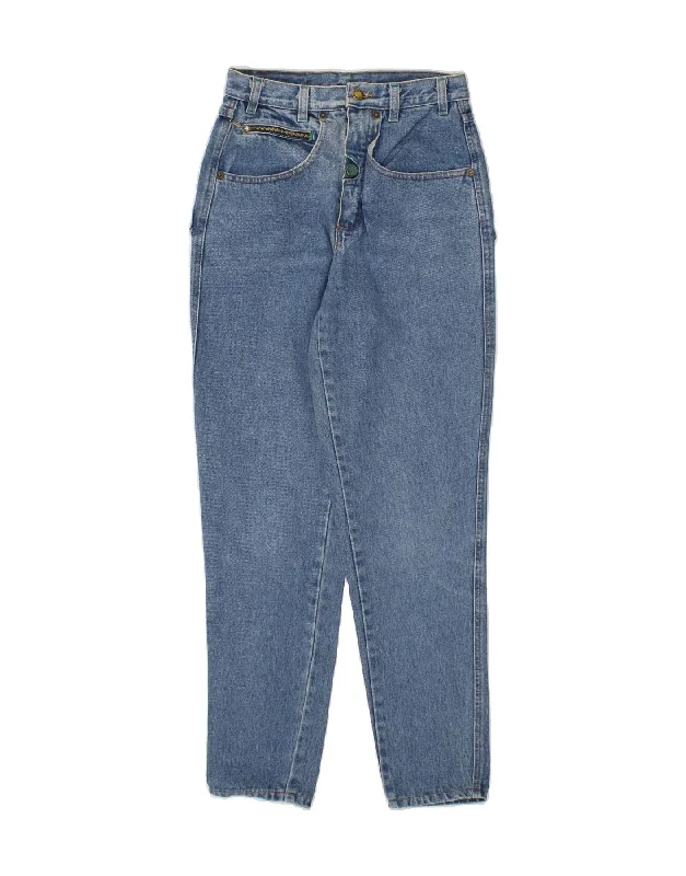 WILD Womens Tapered Jeans W26 L30 Blue Comfortable Dark Wash Jeans