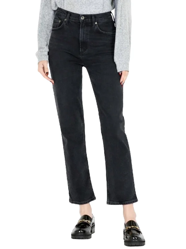 Wilder Straight Leg Jean In Panoramic Black Stylish High-Rise Mom Jeans