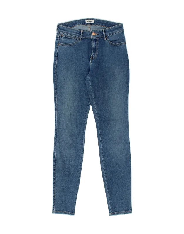 WRANGLER Womens Skinny Jeans W26 L32  Blue Cotton Fashionable Raw Hemmed Jeans