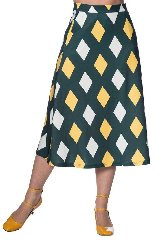60s Diamond Skirt cotton skirt soft