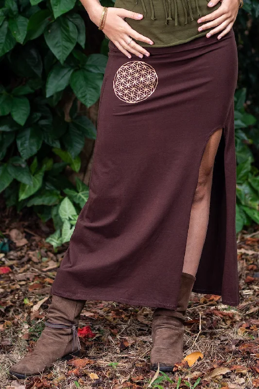 ASCENDANCE SKIRT BROWN denim skirt trendy
