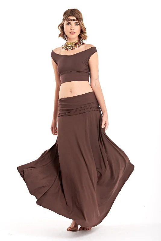 FLAMENCO SKIRT BROWN modal blend skirt