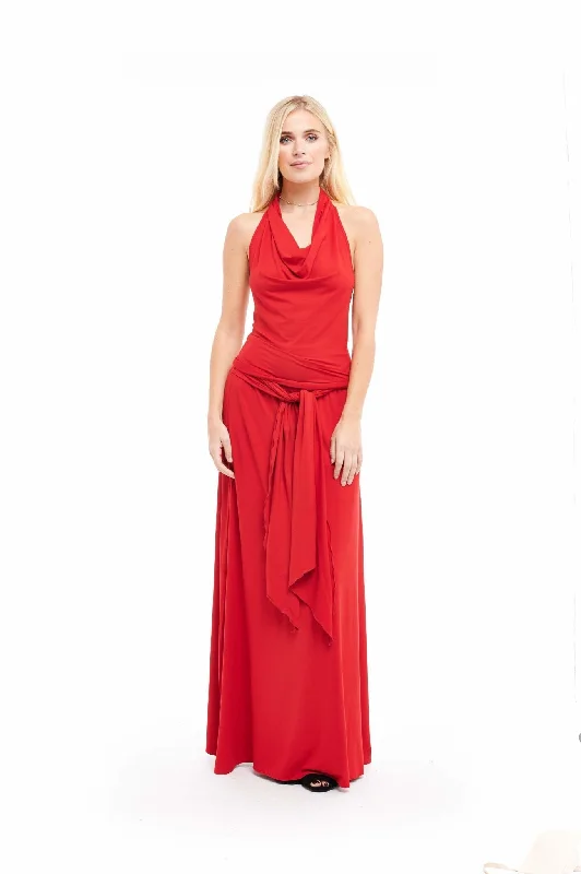 THAI SKIRT RED midi skirt versatile