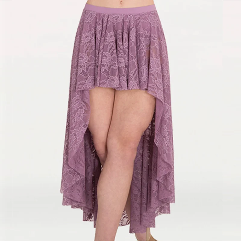 Body Wrappers LC9112 Adult High-Low Lace Skirt velvet skirt plush