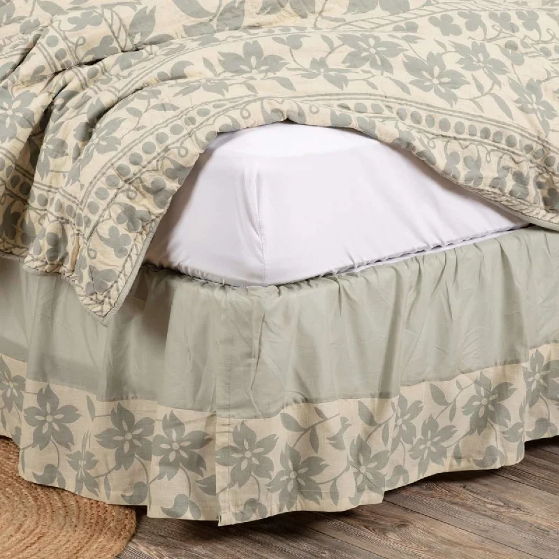 Briar Sage King Bed Skirts VHC Brands silk skirt elegant