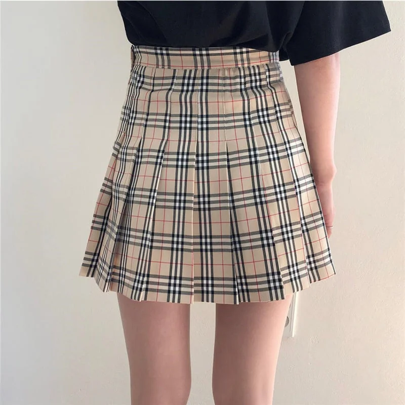 BRITISH STYLE KHAKI PLEATED SKIRT BY61063 wool skirt thick