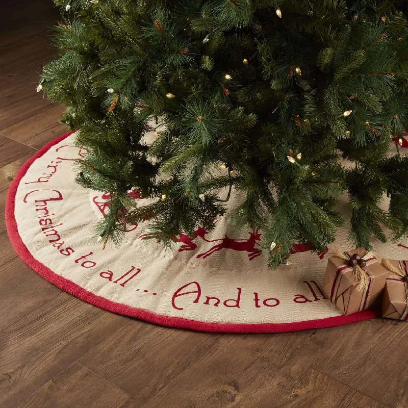 Burlap Santa Christmas Tree Skirt 55 VHC Brands summer skirt style