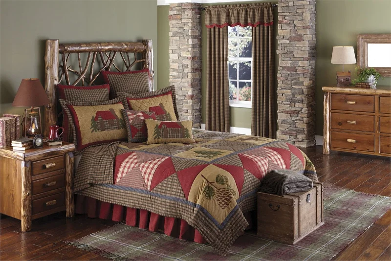 Cabin King Bed Skirt  Park Designs linen skirt relaxed
