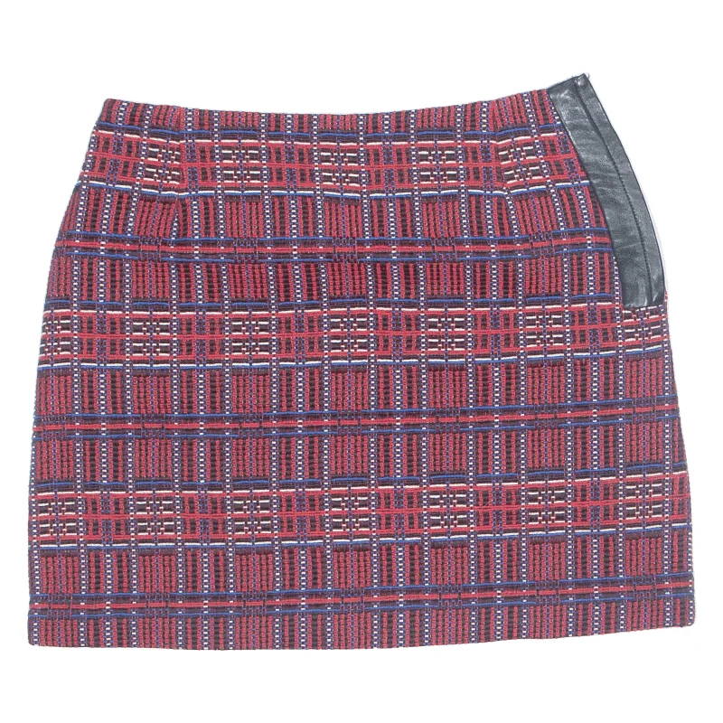 CLAUDIE PIERLOT Short Mini Skirt Red Check Womens S corduroy skirt durable