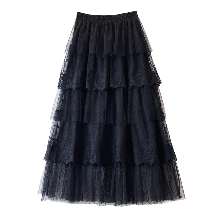 Cottagecore Lace Long Skirt