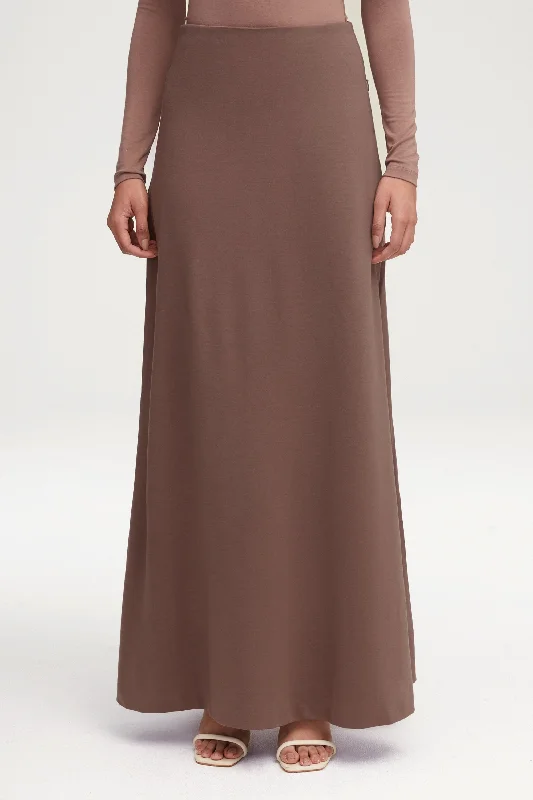 Essential Jersey A-Line Maxi Skirt - Dark Taupe chiffon skirt lightweight