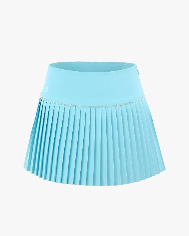 Fair Liar Signature Flare Pleated Skirt- Turquoise mini skirt trendy
