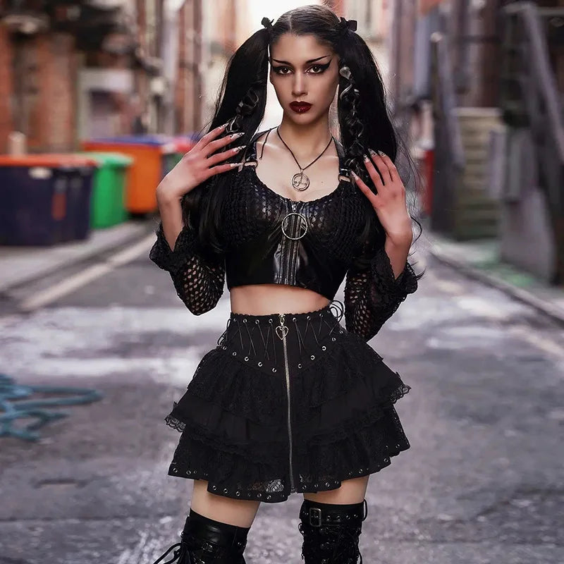Women's Vintage High Waist Zipper Front Japanese Style Kawaii Black Harajuku Gothic Skater Mini Skirt velvet skirt rich Women's Vintage High Waist Zipper Front Japanese Style Kawaii Black Harajuku Gothic Skater Mini Skirt velvet skirt rich