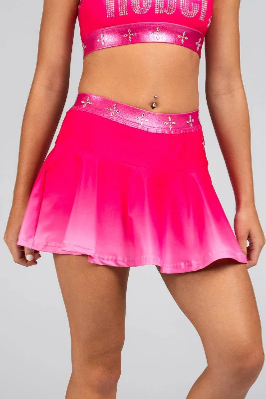 Flouncy Skirt in Hot Pink belted skirt waist