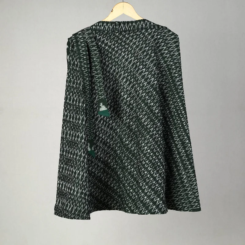 Green - Handmade Cotton Wrap Around Pochampally Ikat Skirt 07 vintage skirt charm