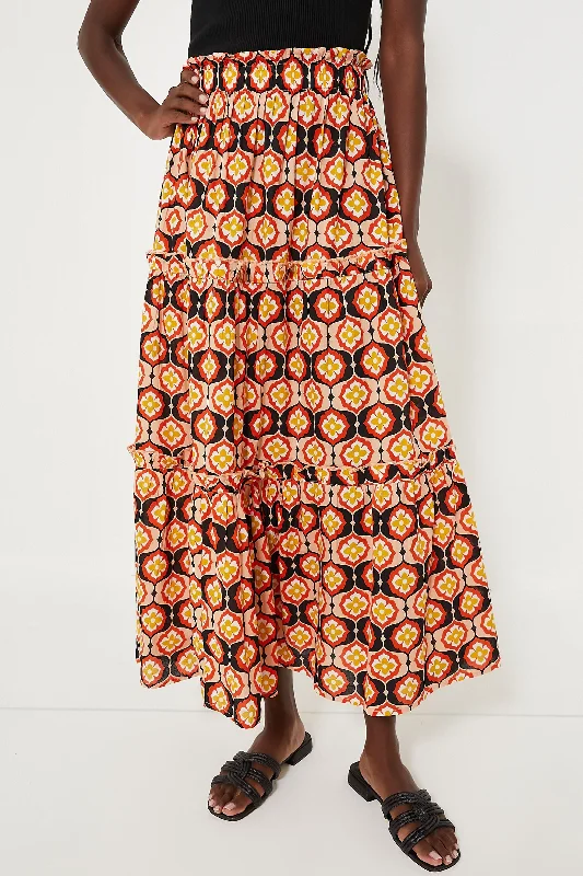 Honeycomb Bloom Prado Skirt high slit skirt