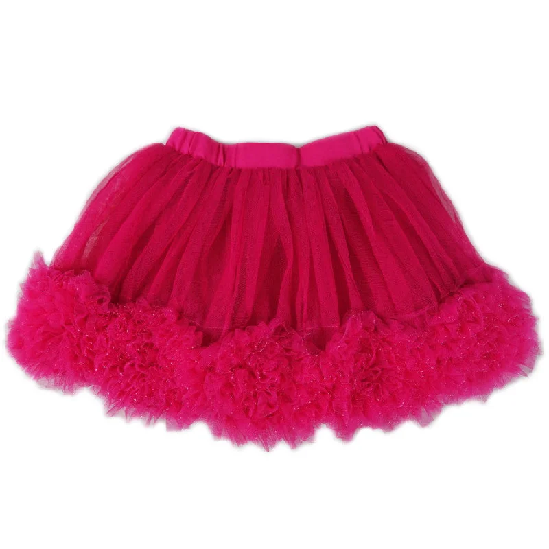 Hot Pink 3-D Rose Trim Tutu Skirt wool skirt warm