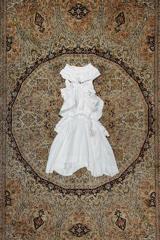 HOUGA locket frill skirt (white) modal blend skirt