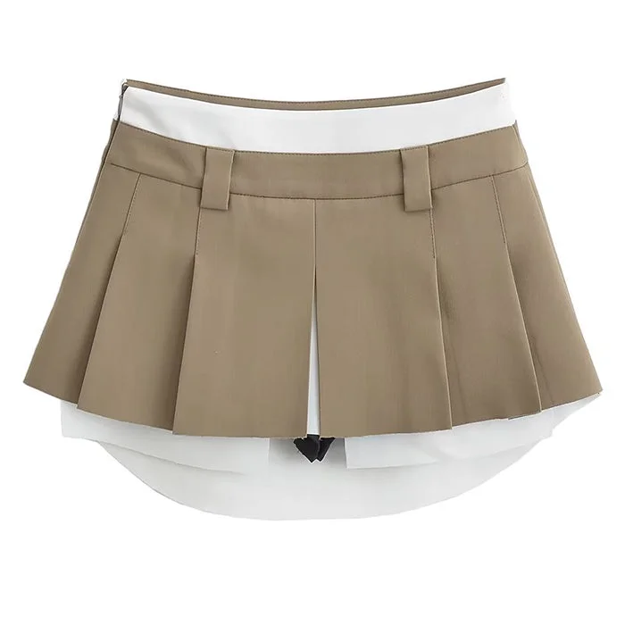 Influencer Mini Pleated Skirt velvet skirt glossy