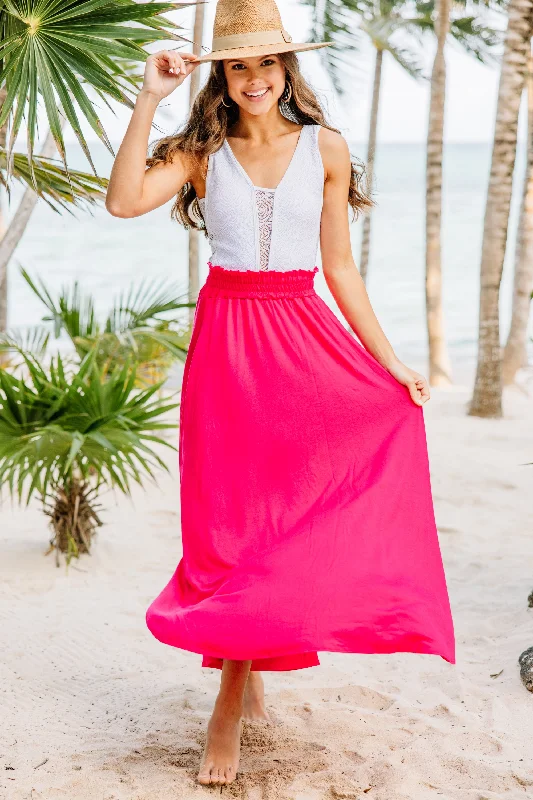 It's A Lovely Day Fuchsia Pink Maxi Skirt