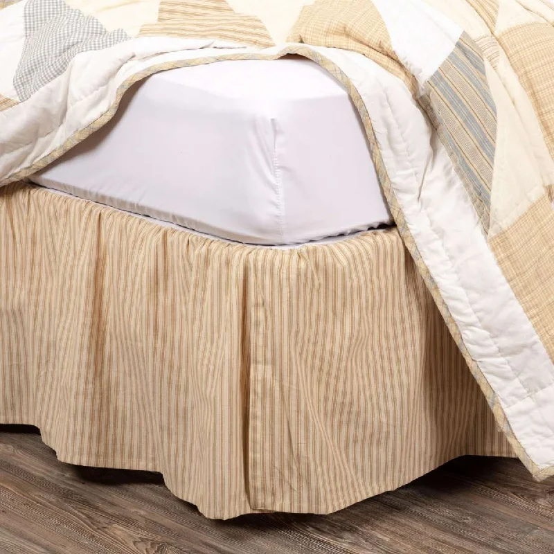 Joanna King Bed Skirt Golden Tan, Creme VHC Brands silk skirt lustrous