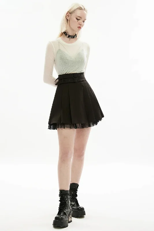 Women's Dark Daily Waist Pleated Gauze Style Personality with Detachable Waistband Skirt seamless skirt comfort