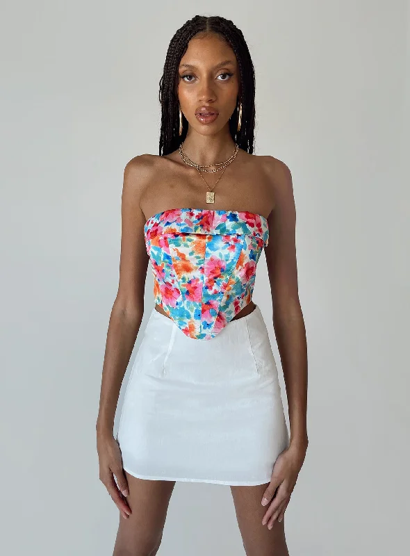 Kariss Mini Skirt White chiffon skirt airy