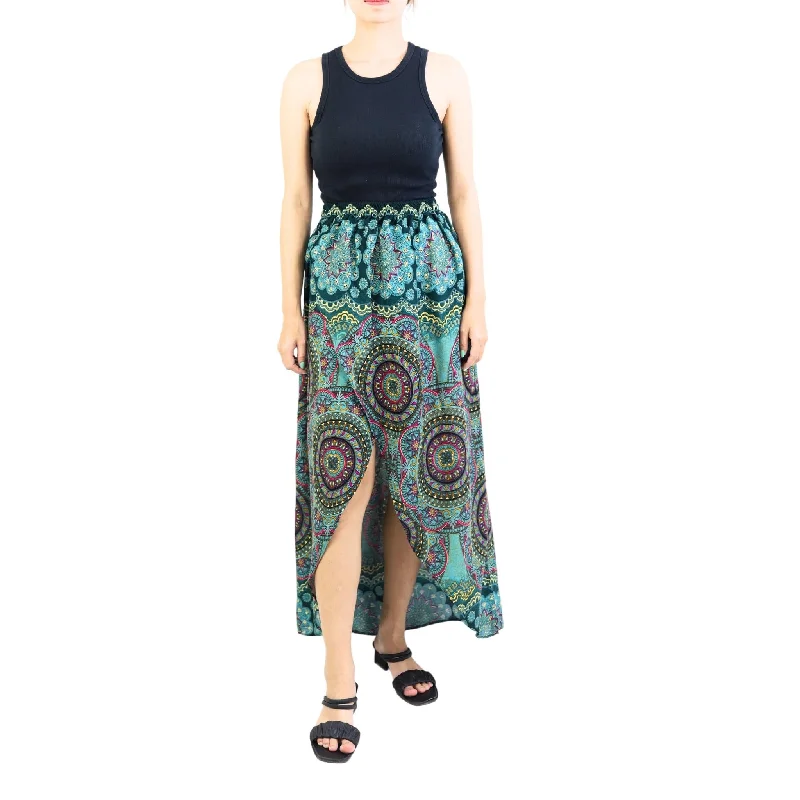 Mandala 114 Women's Skirt in Ocean Blue SK0029 020114 04 velvet skirt luxury
